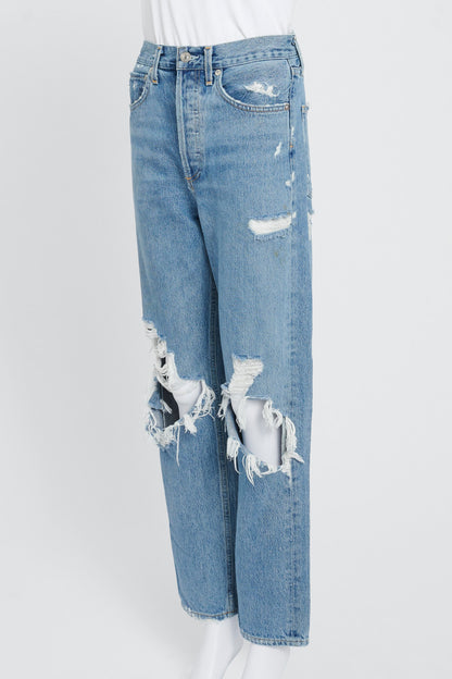 Mid-Blue Washed Denim 90s Mid-Rise Jeans