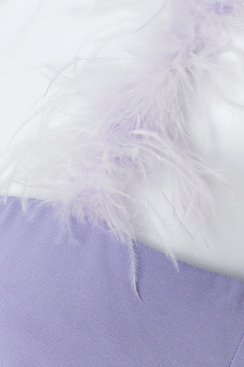 Lilac Crepe Mariah Feather Strap Top