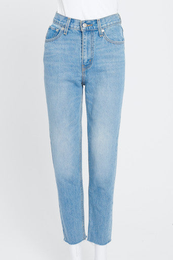 Mid-Blue Wash Mom Jeans
