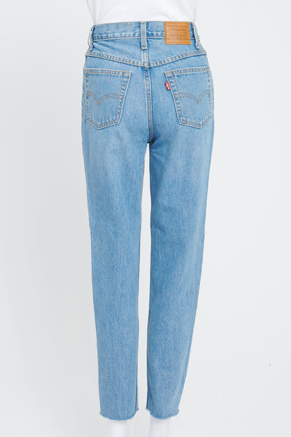 Mid-Blue Wash Mom Jeans