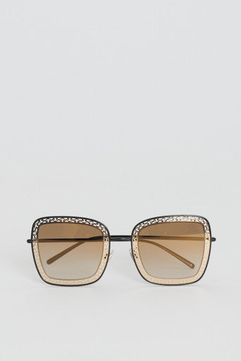 Black And Gold Devotion Square Frame Sunglasses