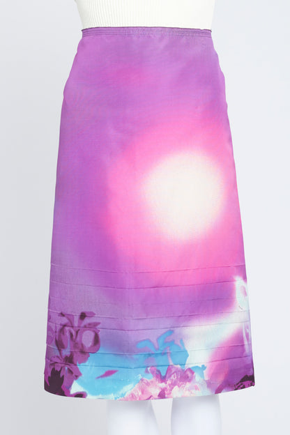 2004 Purple Ombre Printed Vintage Knee-Length Skirt