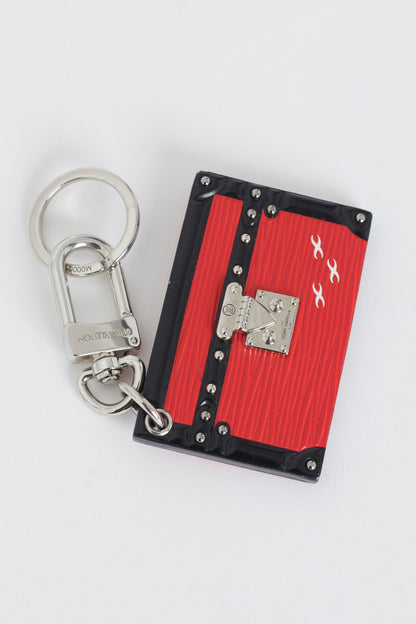 Red Epi Leather Petite Malle Bag Charm Key-Ring
