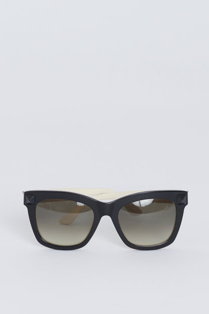 Black Acetate Rockstud Sunglasses