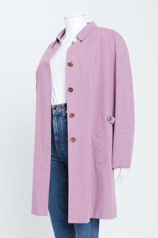Mauve Preowned Trench with Check Wool Lining