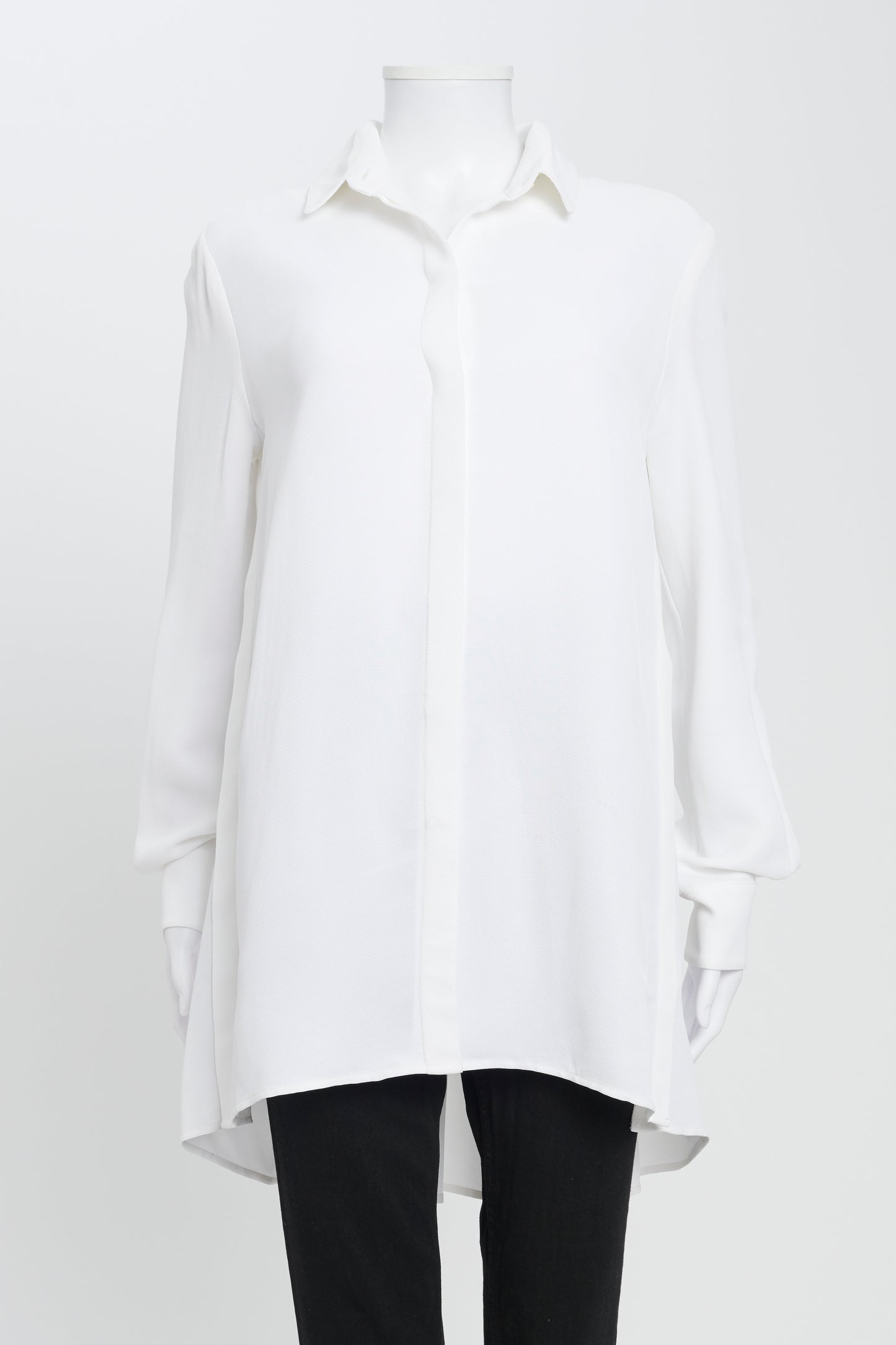 White Oversized Textured Shirt With Side Button Detailing