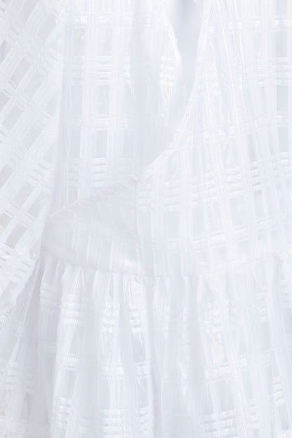 White Gauze Regitze Wrap-Effect Midi Dress