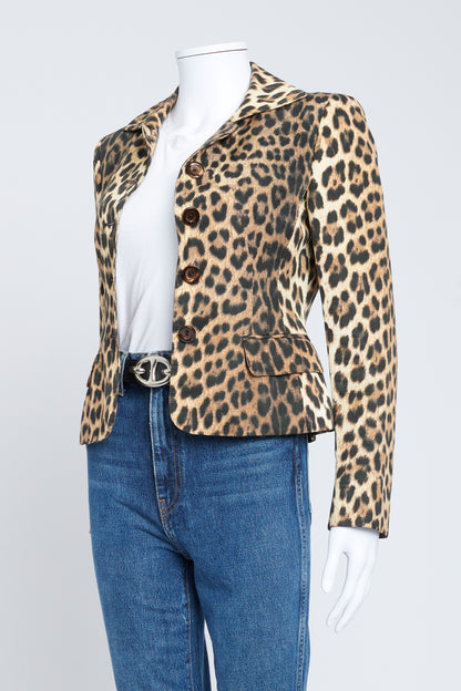 Leopard Print Long Sleeve Jacket
