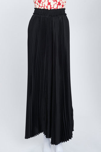 Black Pleated Maxi Skirt