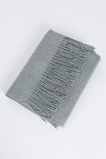 Grey Wool Blanket Scarf