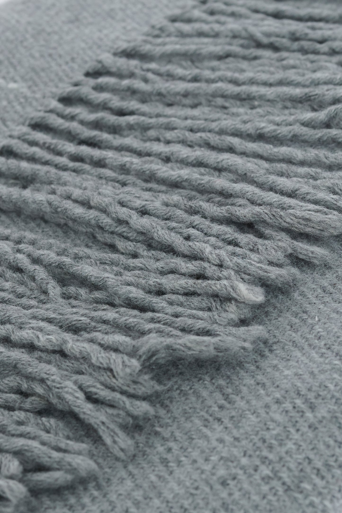 Grey Wool Blanket Scarf