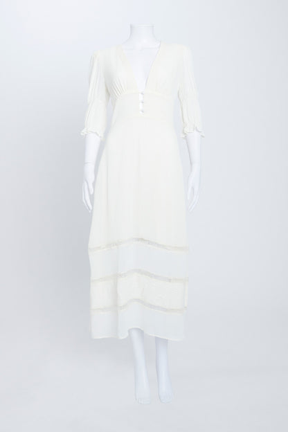 White Sheer Lace Maxi Dress