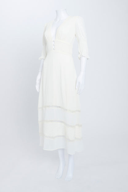 White Sheer Lace Maxi Dress