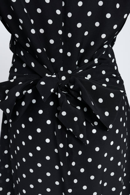 Black and White Polka Dot Maxi Dress