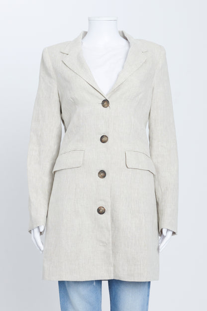 Cream Linen Blazer Dress