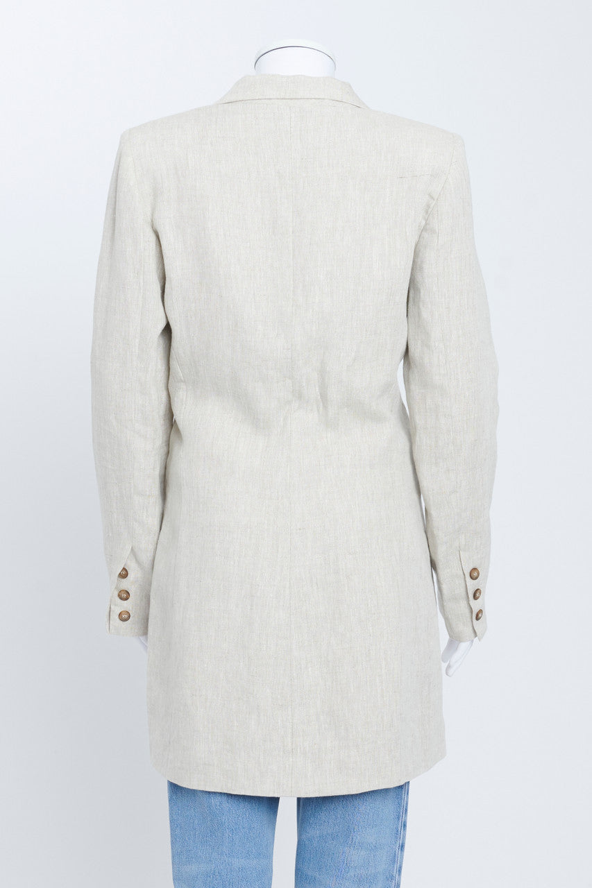 Cream Linen Blazer Dress