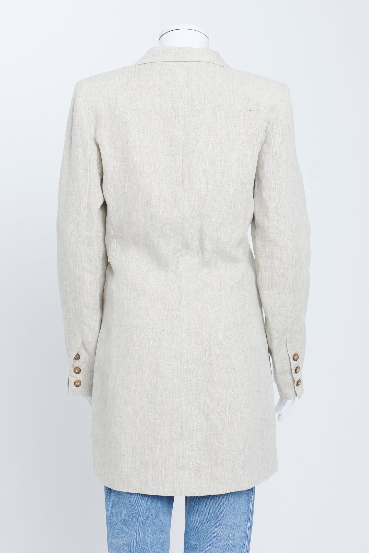 Cream Linen Blazer Dress