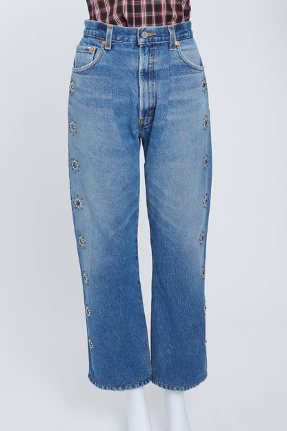 Blue 70s Loose Flare Jeans
