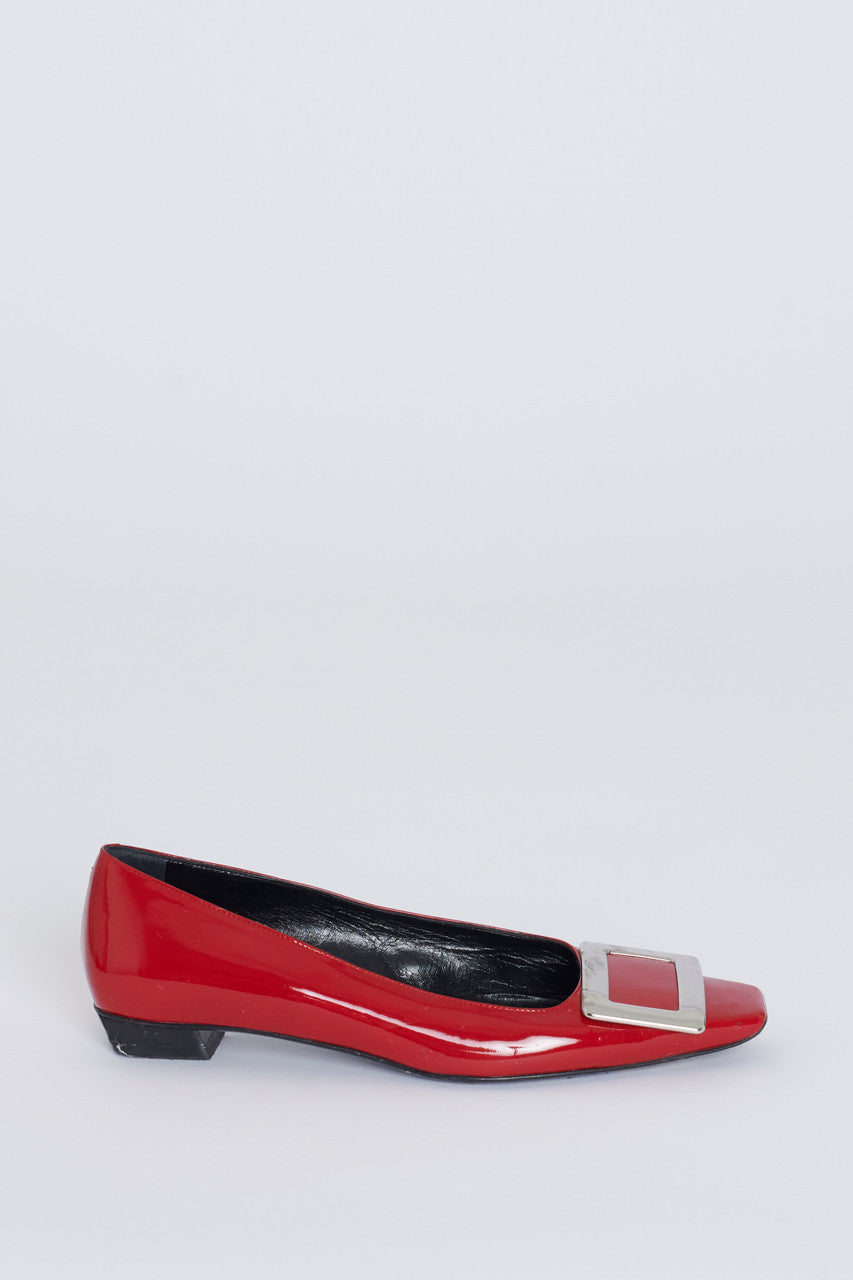 Red Patent Leather Preowned Ballet Flats