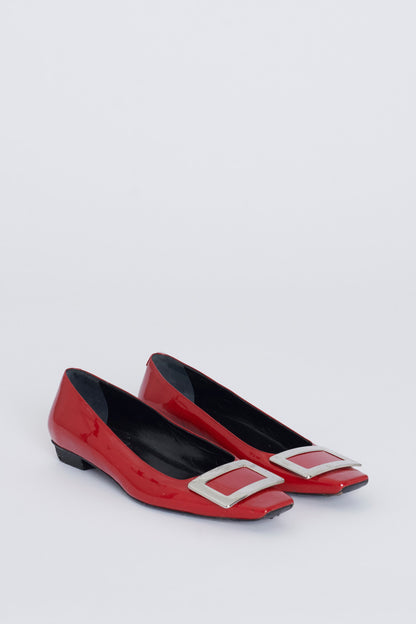 Red Patent Leather Preowned Ballet Flats