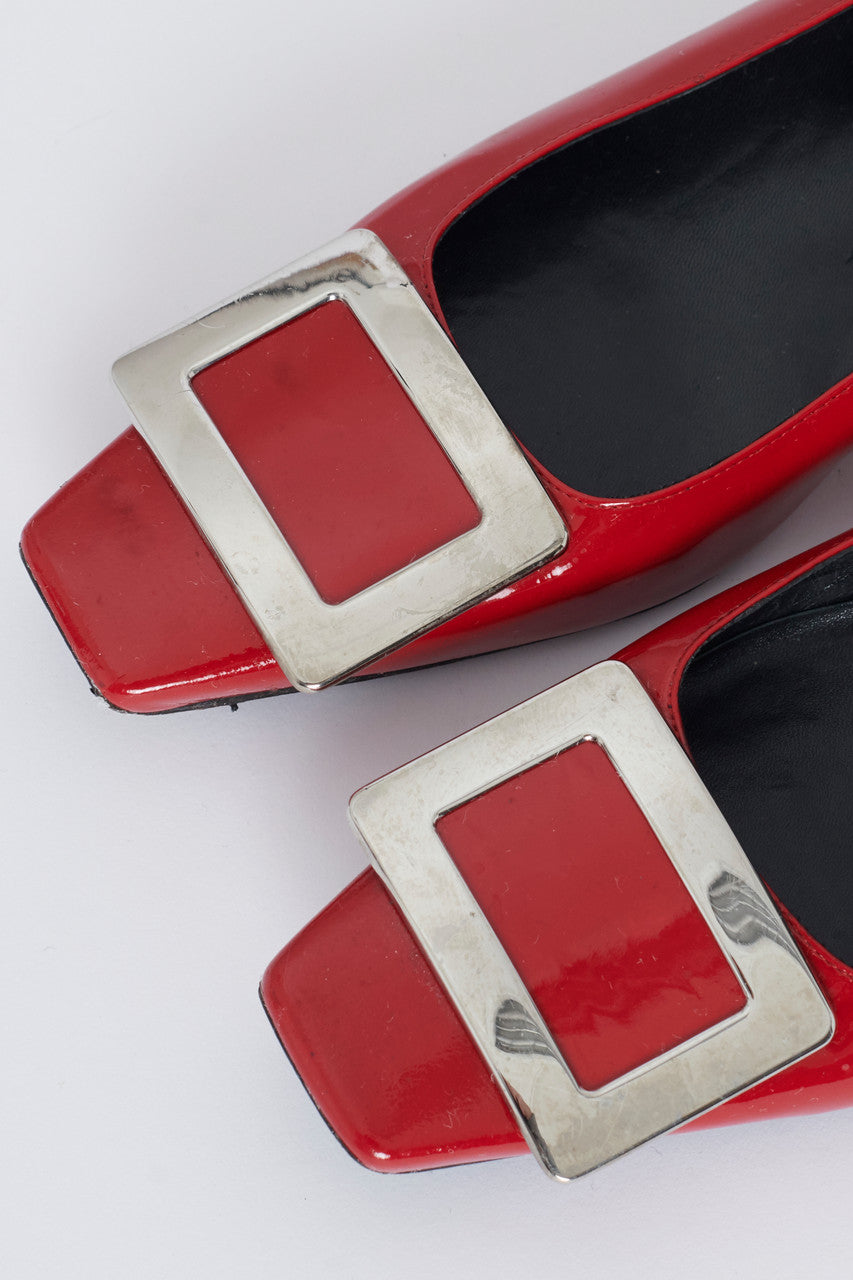 Red Patent Leather Preowned Ballet Flats