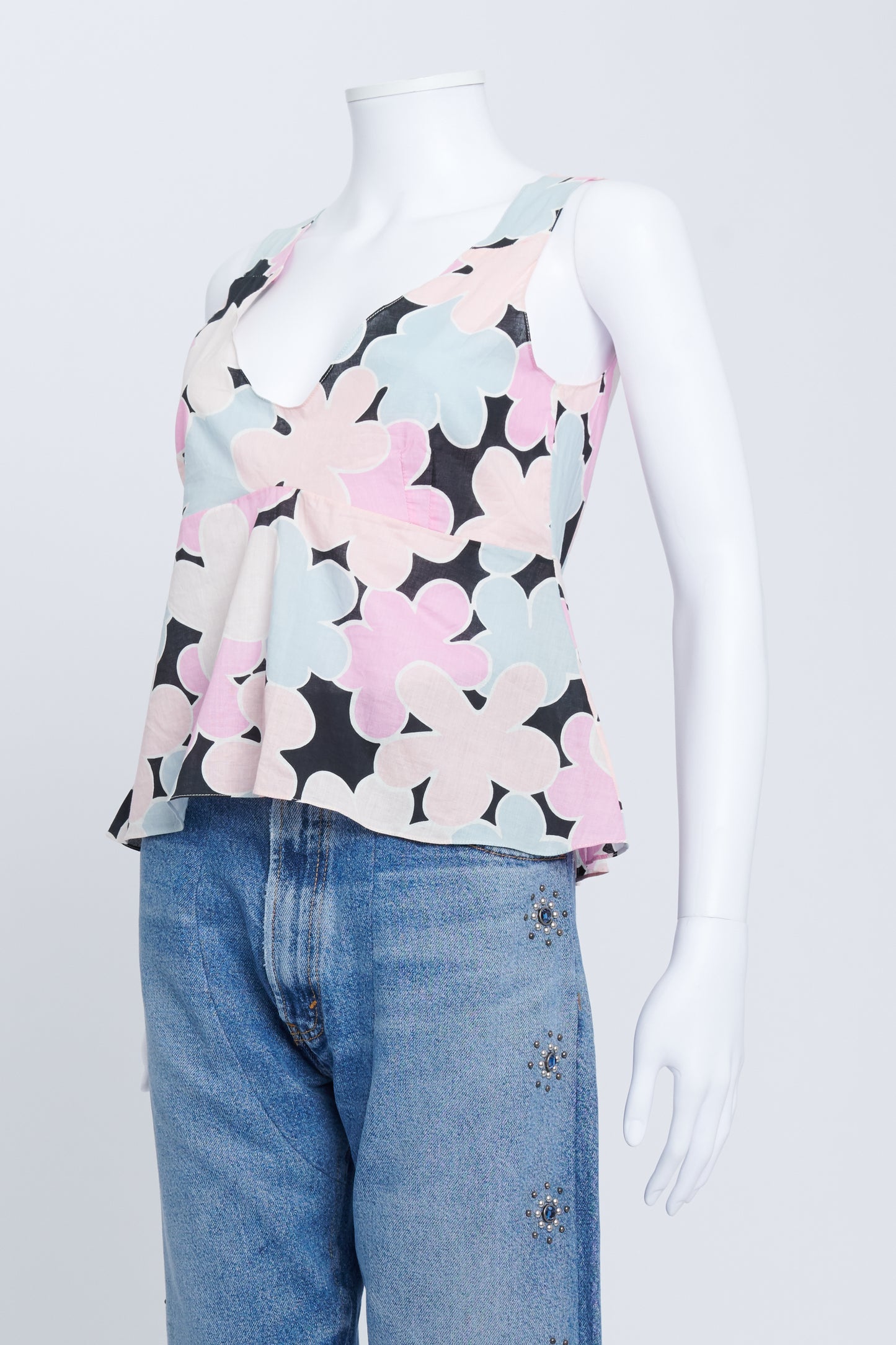 Pink Abstract Floral Print Top