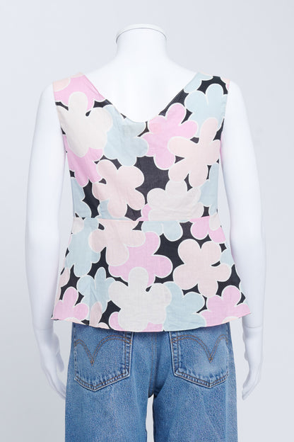 Pink Abstract Floral Print Top
