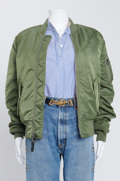 Army Green Reversible Bomber Jacket