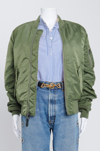 Army Green Reversible Bomber Jacket