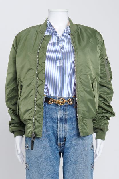 Army Green Reversible Bomber Jacket