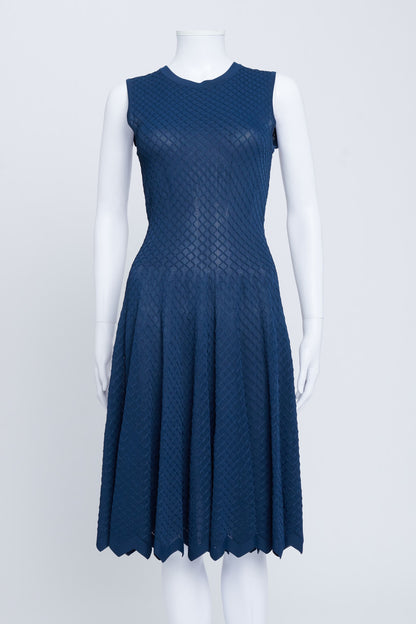 Blue Mid Knee Length Dress