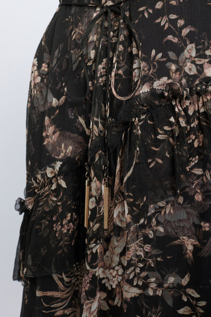 Black Sheer Floral Maxi Dress With Matching Slip