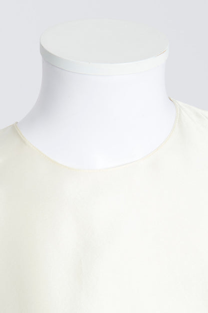 Cream Silk Sleeveless Top