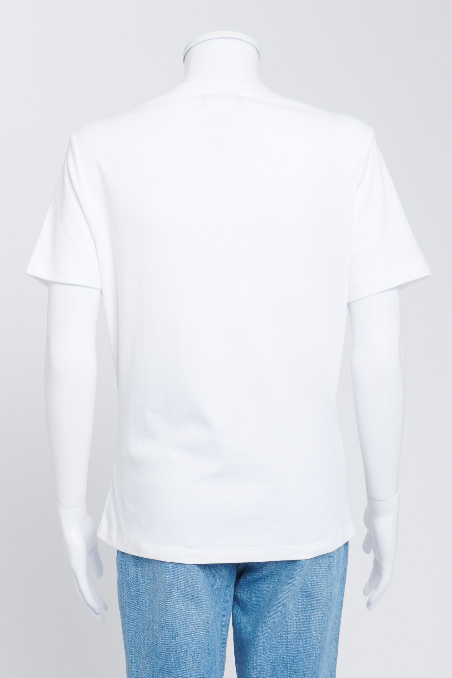 White Cotton T-shirt with Floral Appliques
