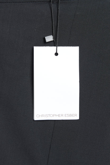 Black Chain-Embellished Woven Midi Skirt