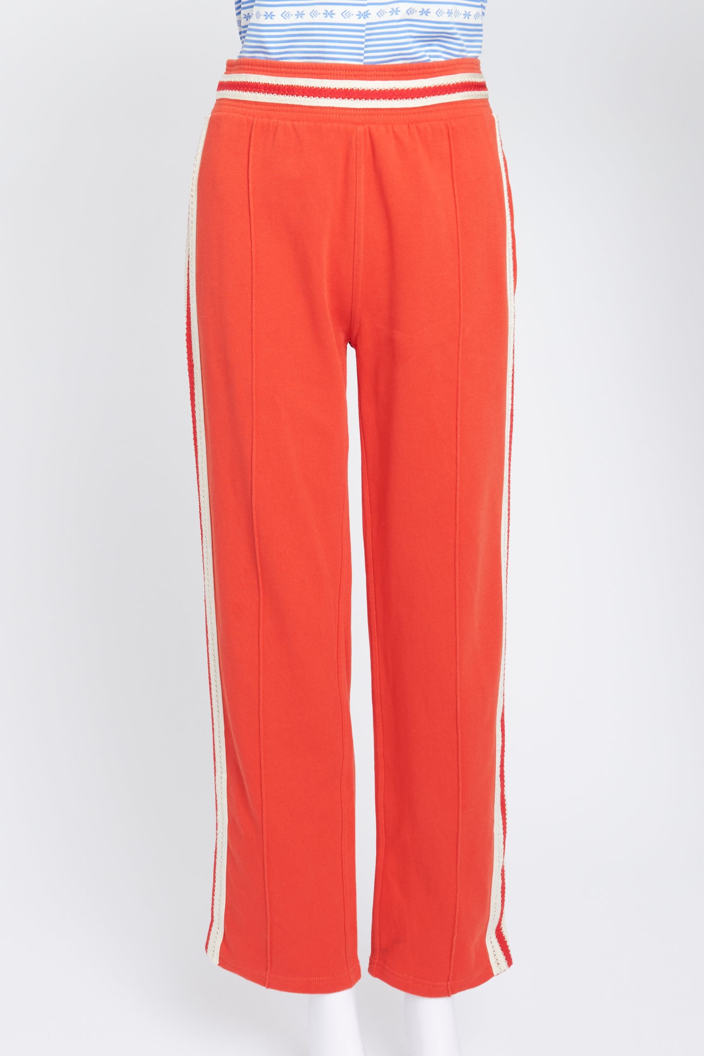 Red Palms Crochet-trimmed Cotton-jersey Track Pants