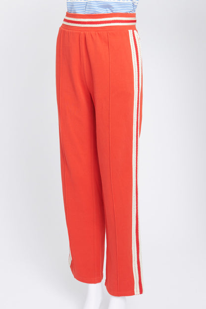 Red Palms Crochet-trimmed Cotton-jersey Track Pants