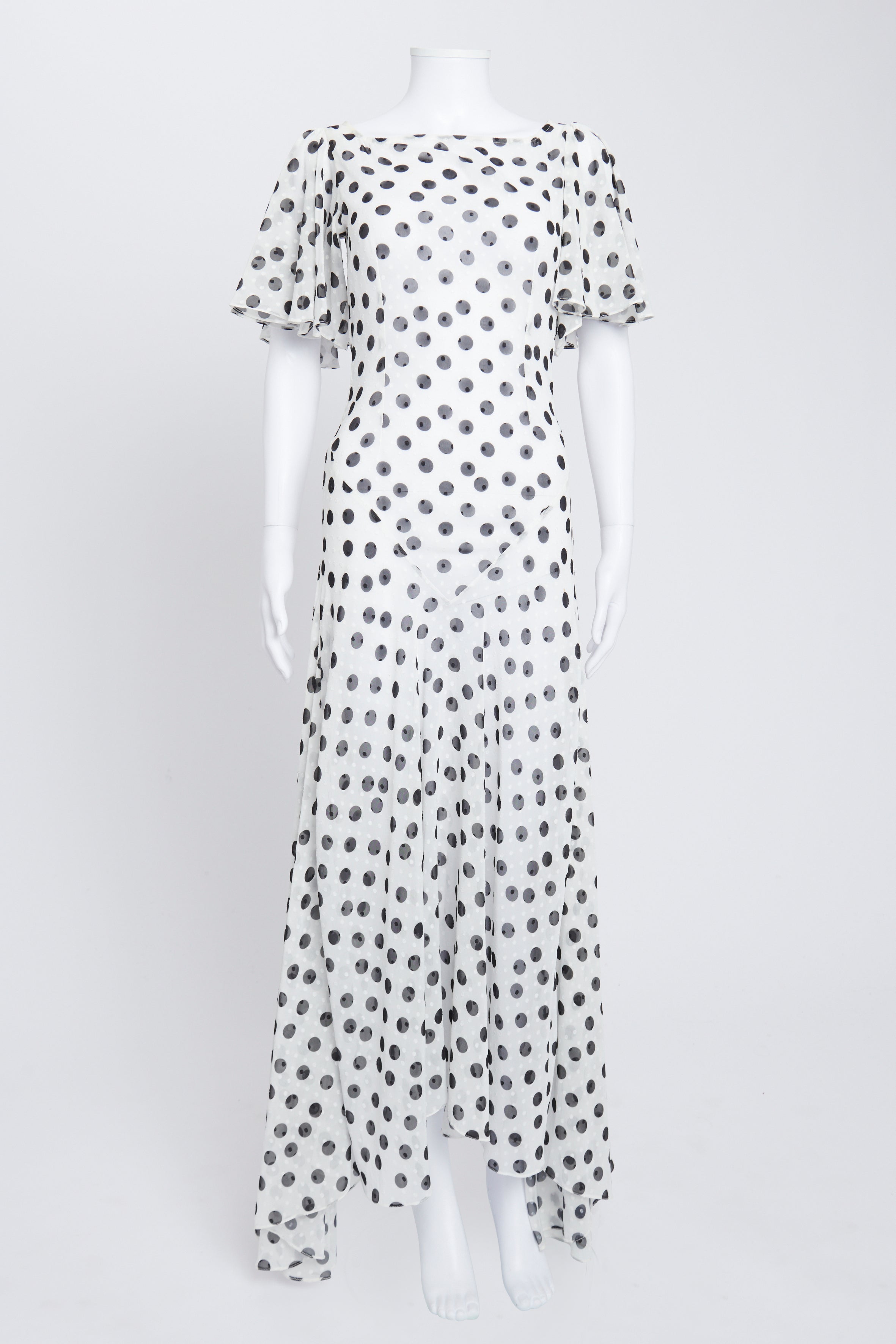 Polka dot hotsell sheer maxi dress