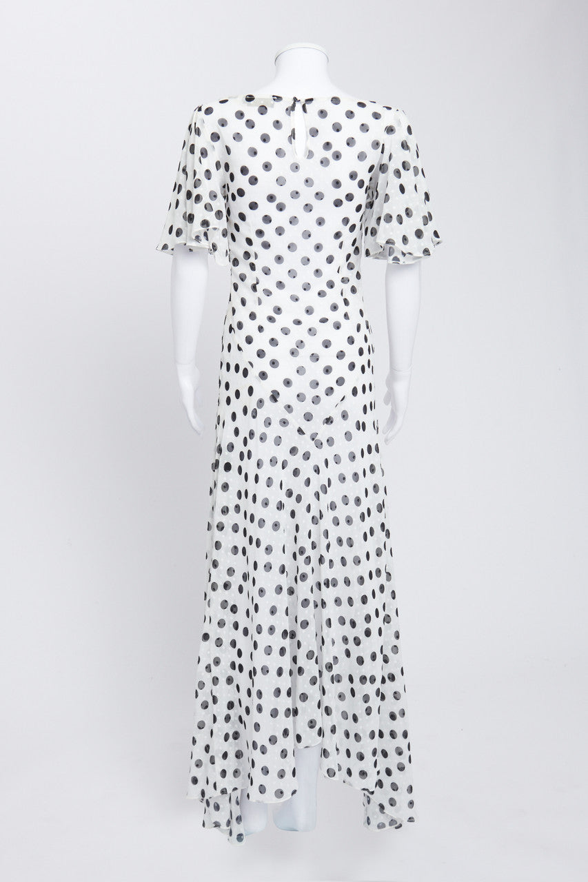 Sheer polka outlet dot maxi dress