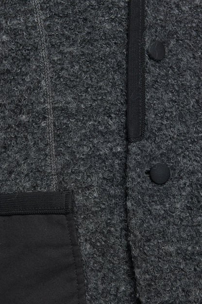 Grey Fleece Button Down Jacket