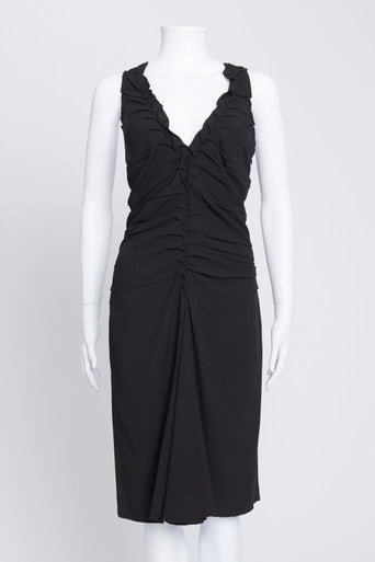 Black Crepe Knee-Length Dress