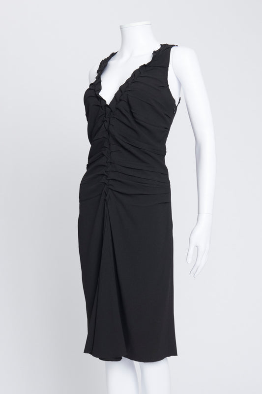 Black Crepe Knee-Length Dress