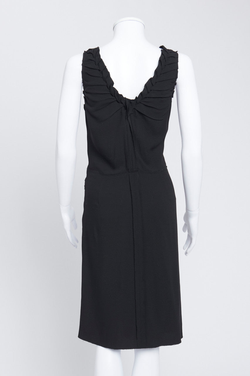 Black Crepe Knee-Length Dress