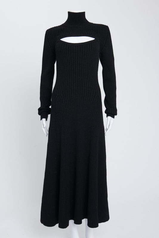 Black Knitted Thousand-in-one-ways Turtle Dress