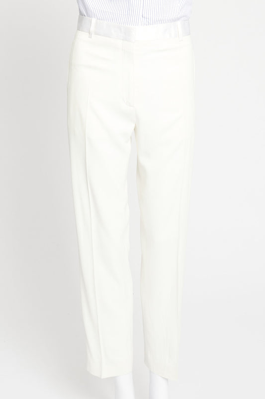 White Crepe Trousers