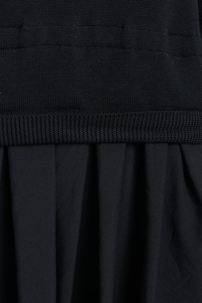 Black Layered Knit Midi Dress