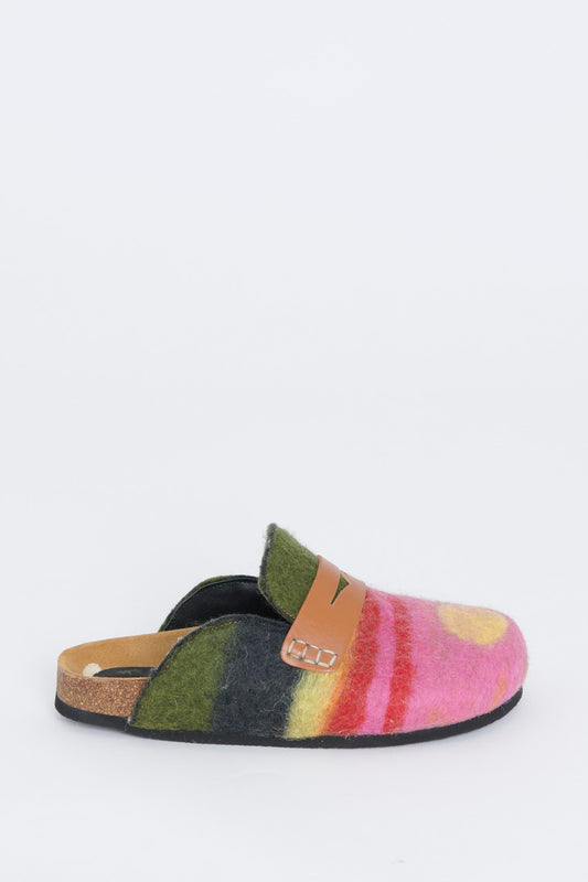 Pink Multi Colour Sunset Image Backless Loafers