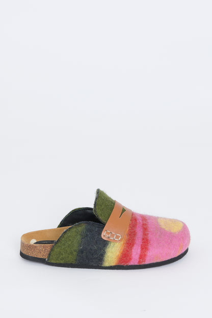 Pink Multi Colour Sunset Image Backless Loafers