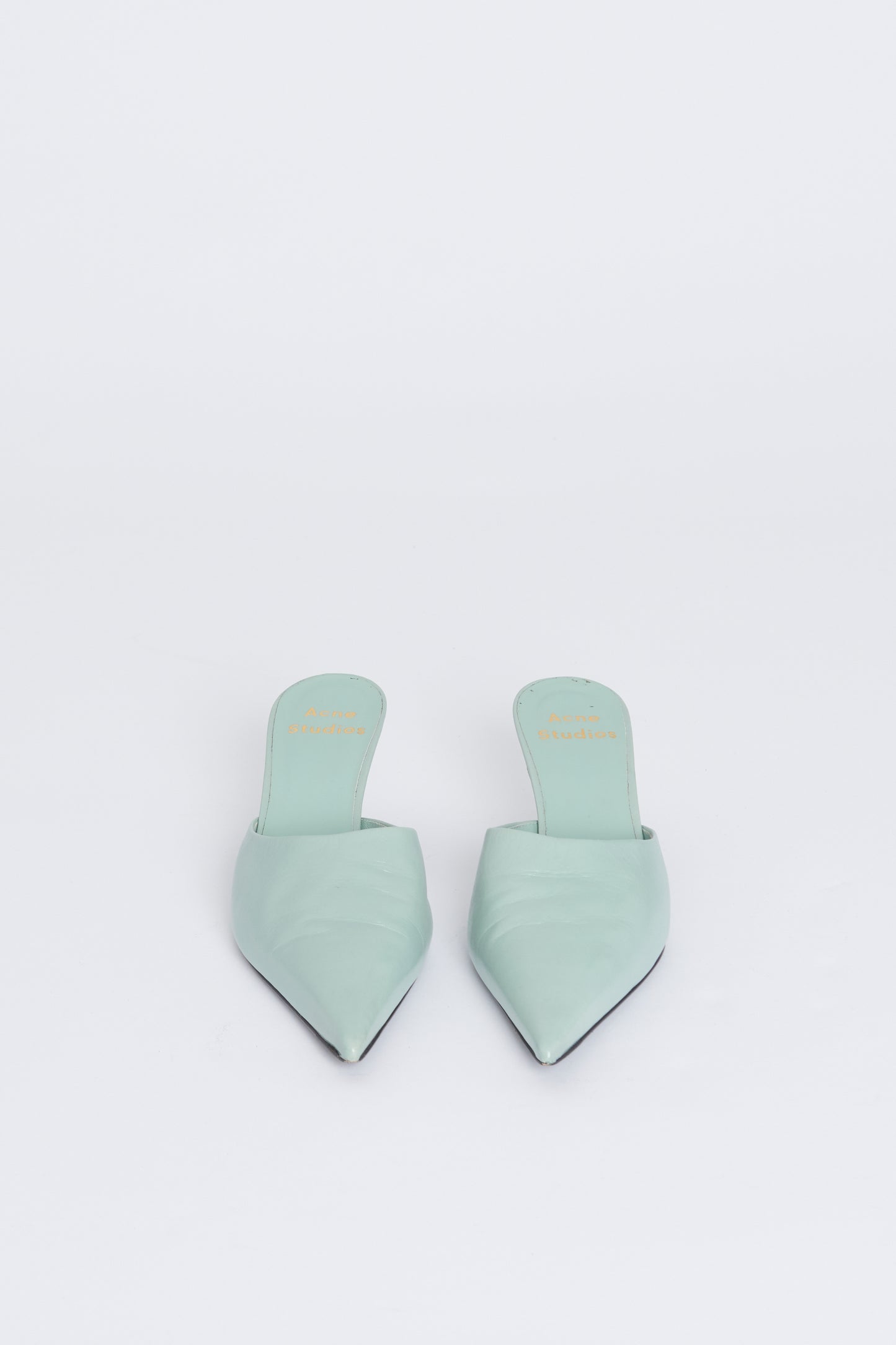 Jade Green Pointed Toe Mules