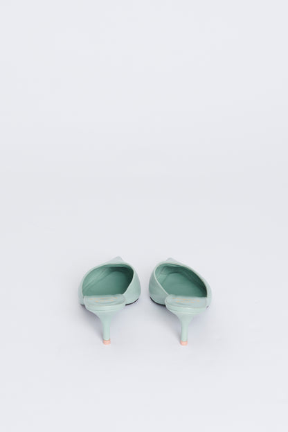 Jade Green Pointed Toe Mules